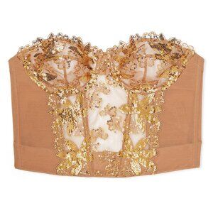 New! Victoria's Secret Sequin Ziggy Glam Floral Corset Bra 20020